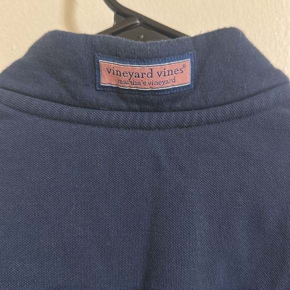EUC Vineyard Vines Men’s Navy Shep Shirt Quarter Zip Pullover Medium - Picture 3 of 4